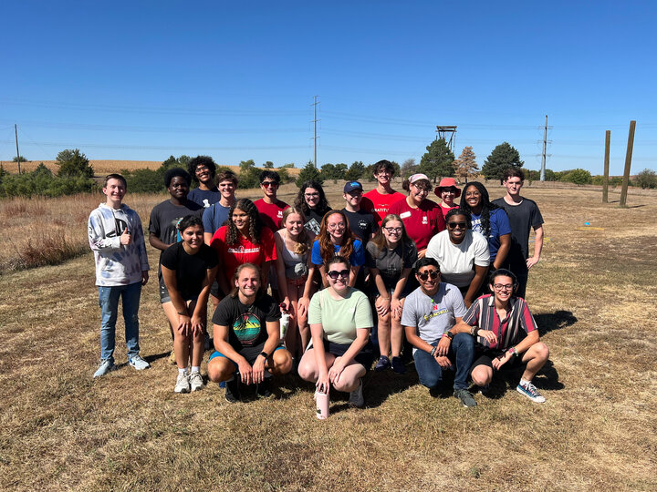 Group of students at annual Leadership Retreat.